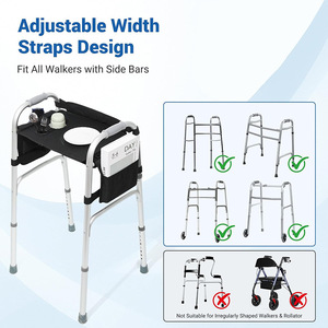 Plateau de rangement DURAPOWER Walker 40x23cm pliable, portable, multifonctionnel pour les personnes âgées, utilisation en extérieur - Product Image 5
