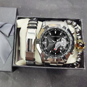 Montre pour homme en vente chaude, ensemble de bracelets, montre à quartz, montres de luxe pour homme, ensemble cadeau, produits promotionnels, cadeaux pour la fête des pères - Product Image 5