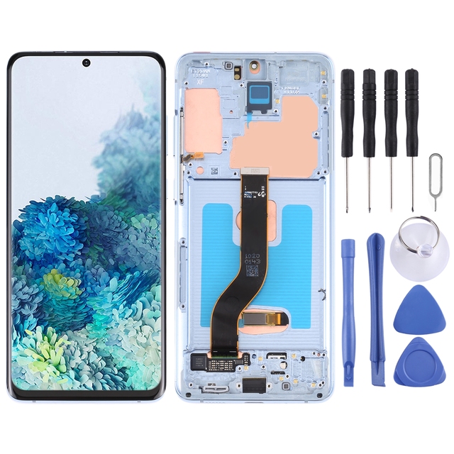 Original LCD Replacement Super AMOLED Repair LCD Screen for Samsung Galaxy S20+ 5G SM-G986B G985 Digitizer Assembly with Frame