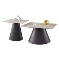 Table basse en marbre tendance et luxueuse - Ensemble rond minimaliste moderne, table élégante et robuste pour le salon