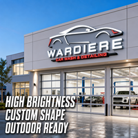 Letrero Personalizado para Edificio, Letrero LED 3D con Iluminación Frontal, Letras Iluminadas, Logotipo Comercial para Exteriores, para Lavado de Autos o Fachada de Tienda