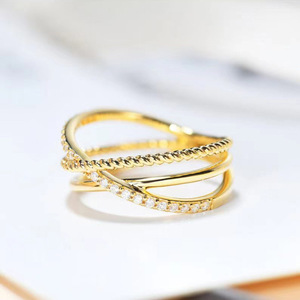 Elegant Cross <b>Open</b> <b>Ring</b> Minimal Gold Design Women Fashion Jewelry Daily Wear Chic Gift - Product Image 2