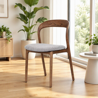 Chaise de salle à manger de luxe moderne en bois massif de frêne français pour restaurant
