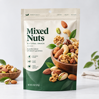 Sachet d'emballage alimentaire imprimé sur mesure, résistant à l'humidité, de qualité alimentaire, refermable avec fermeture éclair et trou de suspension pour viande séchée et noix