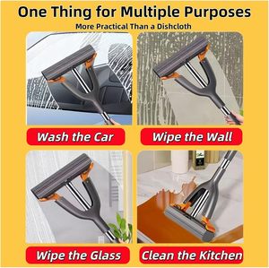 Double Row Roller Detachable Sponge <b>Mop</b>, Including 2 Reusable Sponge Heads, Suitable for Kitchen and Bathroom Tiles - Product Image 6