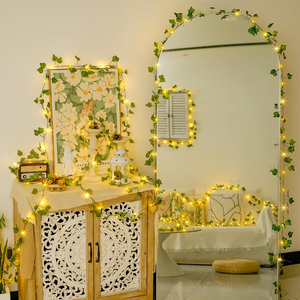 Giá bán buôn hỗ trợ tùy biến cây nho với Cổ Tích đèn Pin hoạt động chuỗi Lights với remoteleaf đèn cho phòng ngủ - Product Image 3