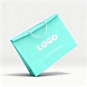 Sacs en papier blanc personnalisés avec logo vert recyclé de luxe pour l'emballage de chaussures - Product Image 2