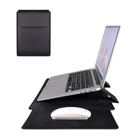 Housse Imperméable en Cuir PU pour Ordinateur Portable avec Support Intégré, Sac de Transport Professionnel pour MacBook 13 14 15 Pouces