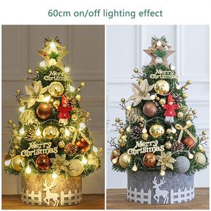Mini sapin de Noël en PVC de 60 cm, série or, de haute qualité, petit ornement de bureau pour la maison, le bureau, la fête de Noël - Product Image 5