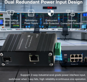 Convertisseur de média industriel sur rail DIN 2.5G 1 port 2500BASE-T vers 10G SFP+ pour réseaux IoT AIoT -40 ℃   à 75 ℃ - Product Image 1