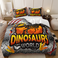 Parure de lit moderne pour adulte en tissu polyester écologique avec imprimé numérique 3D dinosaure jurassique, motif Bully, pour chambre à coucher