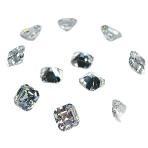 Asche Asscher Cut Cubic Zirconia Gemstone White Square For Jewelry Making - Product Image 5