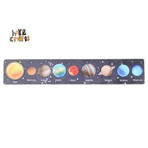 Giocattolo educativo nuovo sistema solare di cognizione in legno otto pianeti puzzle di corrispondenza tavola giocattolo - Product Image 1