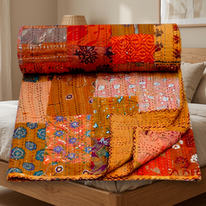Tamaño de la Reina bordado a mano Patchwork Kantha edredón Kantha colcha - Product Image 2