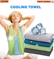 Serviette de sport légère à séchage rapide EM, en microfibre double face, tissu rafraîchissant, logo personnalisé pour le cou et le visage