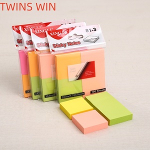 Tùy chỉnh 3x3 inch huỳnh quang ngang dòng ghi chú ghi chú xách tay nhiều lớp dính Lưu ý Cubes - Product Image 1