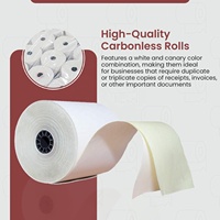 Rollos de Papel de Cocina sin Carbón de Dos Capas de 3 Pulgadas x 90 Pies, Más Vendidos, Copias Claras y Nítidas, Blanco/Canario