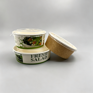 Bol en papier jetable à bas prix, récipient alimentaire résistant à l'huile, forme et taille personnalisées, boîte à emporter avec couvercle - Product Image 4