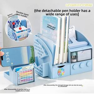 Organisateur de bureau rectangulaire en plastique avec verrouillage par mot de passe, planificateur d'étude pour la gestion de l'autodiscipline, porte-crayons multifonctionnel - Product Image 4