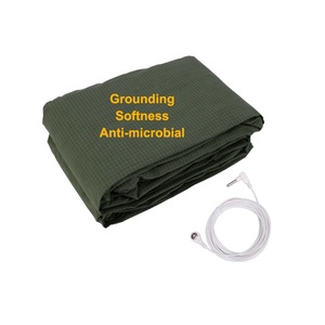 <strong>Queen</strong> Size Silver Fiber Grounding Fitted Bed <strong>Sheet</strong> for <strong>Good</strong> Sleep With Grounding Cord and Plug - Product Image 1