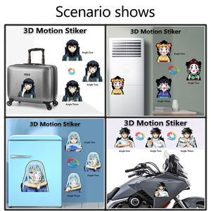 Autocollants <span class=keywords><strong>manga</strong></span> personnalisés imperméables à l'eau de javel 3D autocollants Anime lenticulaire autocollant de mouvement pour voiture ordinateur portable réfrigérateur - Product Image 4