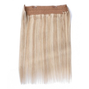 Extension per <span class=keywords><strong>capelli</strong></span> Fish Line in vero capello umano, colore Piano, con filo invisibile, marrone e biondo con <span class=keywords><strong>riflessi</strong></span>. - Product Image 3