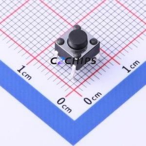TSD001A05018A Tactile Switch Through hole Component (THT)-4P,6x6mm Switch Round Button 1.8N Through Hole 6mm - Product Image 1