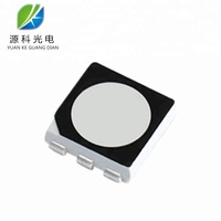 Diode LED SMD 5050 RGB à surface noire, couleur pleine, rouge, bleu, vert émeraude, effet laiteux/buée