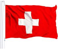 Drapeau bannière en polyester imprimé de la Suisse, nouvelle collection, vente en gros, 3x5 pieds