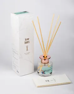Customized 100ml Clear Empty Luxury Aroma Home Scented Stick Fragrance Reed Diffuser With Glass Bottle