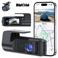 Caméra embarquée BMAX BV24 Mini 4K+4K double objectif, écran IPS 1,47'', enregistrement avant/arrière, WiFi, vision nocturne, capteur G, enregistrement en boucle