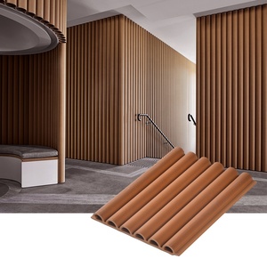 Innendekoration Moderne Wasserdichte WPC-Wandpaneele Halbkreisförmige Hohllamellen Gewellte Gitterplatten PVC Gebogene Platten für den Haushalt - Product Image 4
