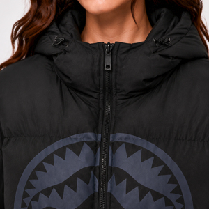 Blouson matelassé unisexe à capuche graphique bouche de requin, manteau d'hiver chaud court style streetwear, personnalisable OEM ODM, vente en gros - Product Image 5