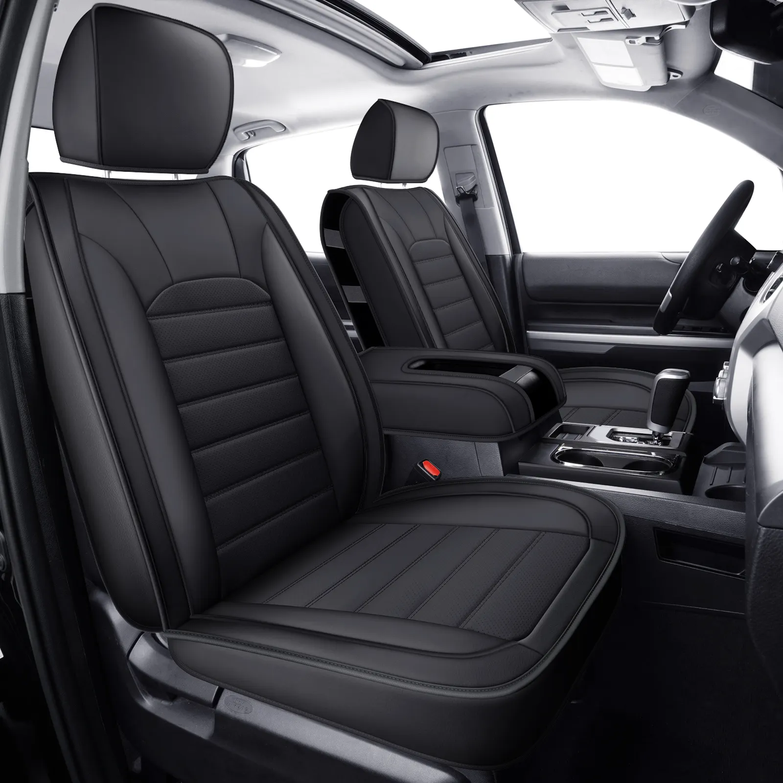 निर्माता कार सीट 2014-2021 टोयोटा टुंड्रा के लिए पूर्ण सेट लक्जरी वास्तविक चमड़े की कार सीट कवर शामिल है।