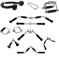 Machine à câble en acier réglable, barre de traction et de pression pour triceps avec revêtement en caoutchouc solide, poignée durable, accessoires d'équipement de gym