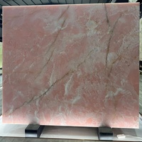 Desain Interior Modern Dekorasi Rumah Batu Alam Marmer Resin Meja Dapur Ruang Makan Onyx Pink Potongan Sesuai Ukuran