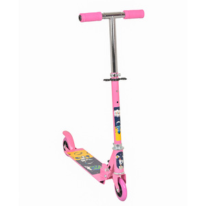 Trottinette pliable à deux roues pour enfants de 3 ans et plus, rose avec design spatial, hauteur réglable pour garçons et filles - Product Image 3