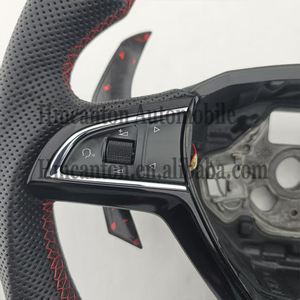 Spot New Products Forged Carbon Fiber Perforated Leather Steering <b>Wheel</b> for Skoda Octavia Car Steering <b>Wheel</b> - Product Image 3