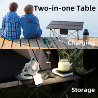 Panneaux solaires pliants portables Table de Camping Grandes tables de camp extérieures en aluminium compactes et légères pour les pique-niques à la plage