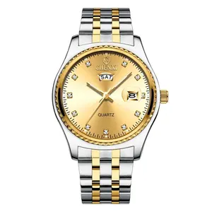 wholesale price man and women gold couple waterproof wrist watch for lovers gifts