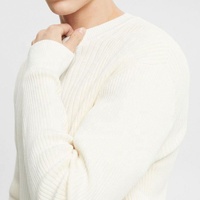 Pull Ras du Cou Homme Personnalisé en Laine/Viscose, Couleur Unie, Tricoté à la Machine, Chaud et Respirant pour l'Hiver, Modèle Épais Côtelé – Vente en Gros