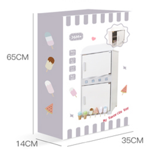 Jouet de <span class=keywords><strong>réfrigérateur</strong></span> de cuisine <span class=keywords><strong>en</strong></span> <span class=keywords><strong>bois</strong></span> avec ensemble de cuisine pour la maternelle et la garderie, cadeau unisexe pour les garçons et les filles - Product Image 5
