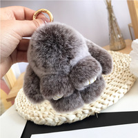 Boneka Kelinci Rex Mini Bulu Halus Lucu Gantungan Kunci Kelinci Kecil