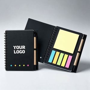 Libreta Espiral Promocional con Logotipo Personalizado, Cubierta de Papel Kraft, Bloc de Notas con Notas Adhesivas y Bolígrafo, Notas Adhesivas Personalizadas - Product Image 1