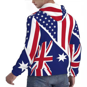 Hoodie Pullover bendera Australia uniseks untuk musim dingin musim gugur 3D desain kaus bulu ODM pasokan untuk perayaan Hari Australia - Product Image 3