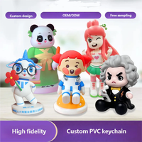 Personalizada de plástico Frozen película TV tema figuritas de goma suave moldeado por inyección caja ciega llaveros muñecas mascotas de dibujos animados