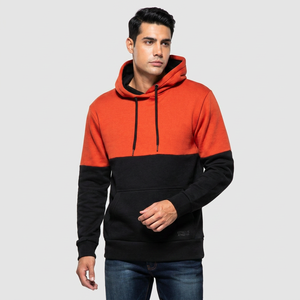 Mens High Quality Fitness Custom Half Zip Hoodie Sweatshirts 100% Cotton Velour Color Blocking Sizes XXL XS Winter Gym Workout - Product Image 1