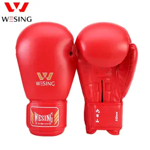 Wesing Custom Logo Guantes Boxing Gloves Wholesale Pu Leather Red Boxing Gloves For Boxing