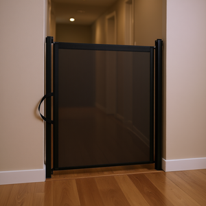 Cancelletto Retrattile Nero per Animali Domestici 117,5 cm x 124,7 cm con Funzione Pieghevole per Interni - Product Image 2