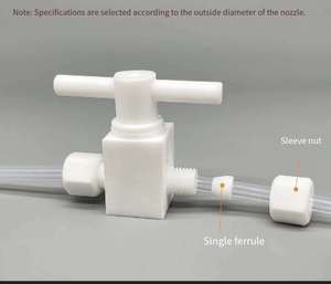 บอลวาล์วเทตระฟลูออโรพลาสติกพร้อมเฟอร์รูล วาล์ว PTFE แบบ Y ชิ้นส่วนสั่งทำจากโรงงานพร้อมข้อต่อท่อ PTFE วาล์วกันกลับ ท่อรูปตัว T - Product Image 2